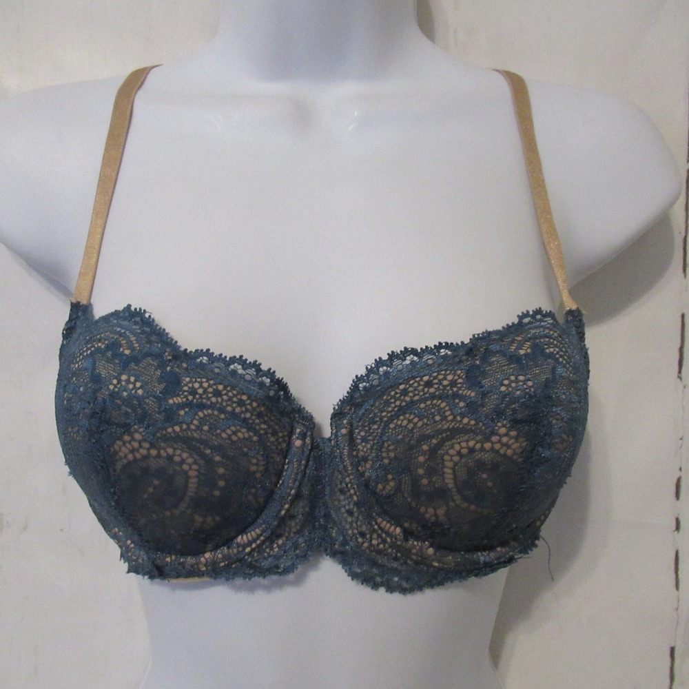 Third Love Bra 32C Green 24/7 Memory Foam Lace Balconette Underwire